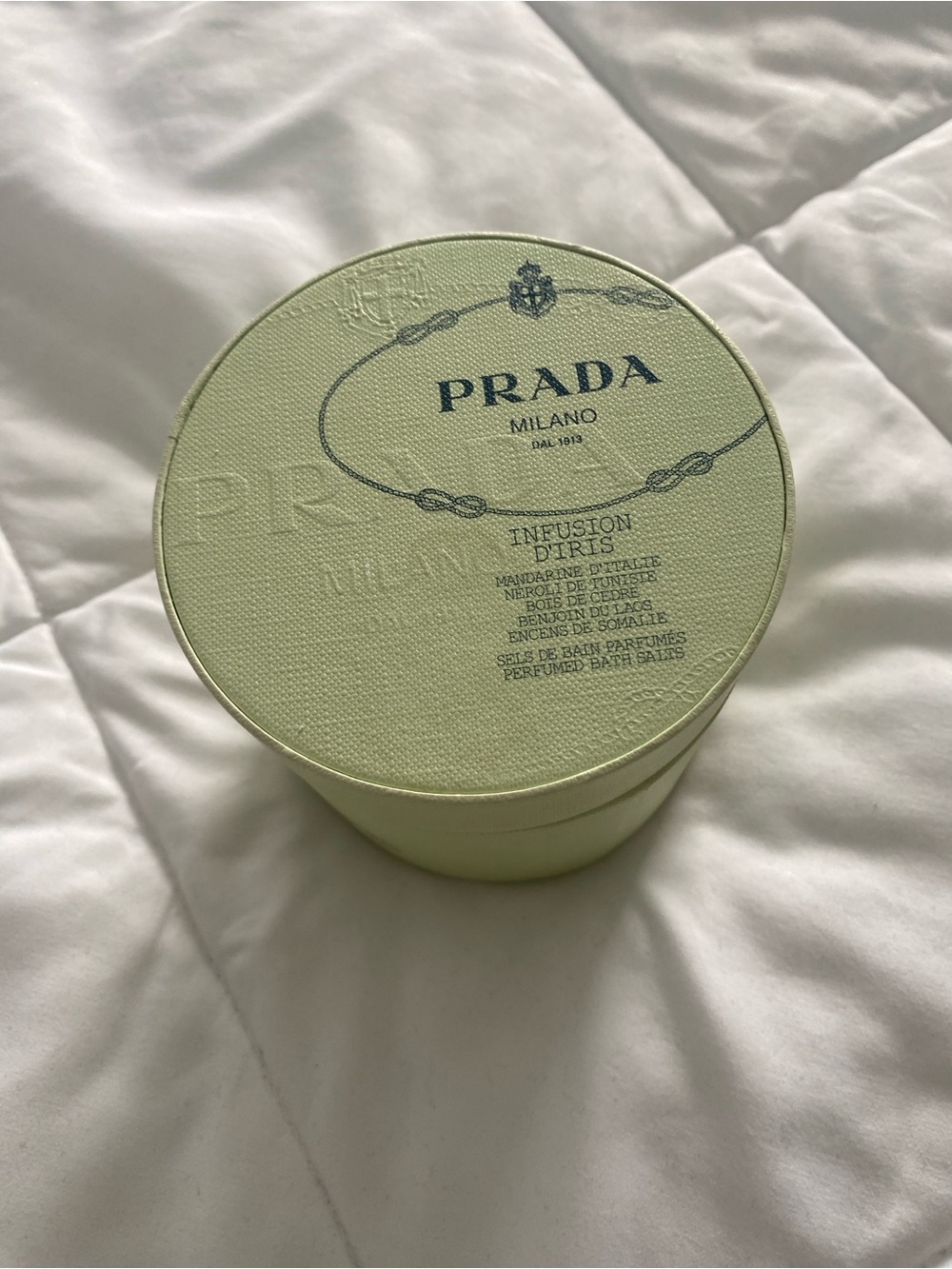 Prada Beige Bath Salt Sachet with Pale Yellow Salts